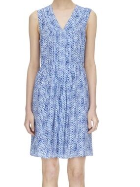 Rebecca Taylor blue floral SILK Dress - sleeveless - size 2